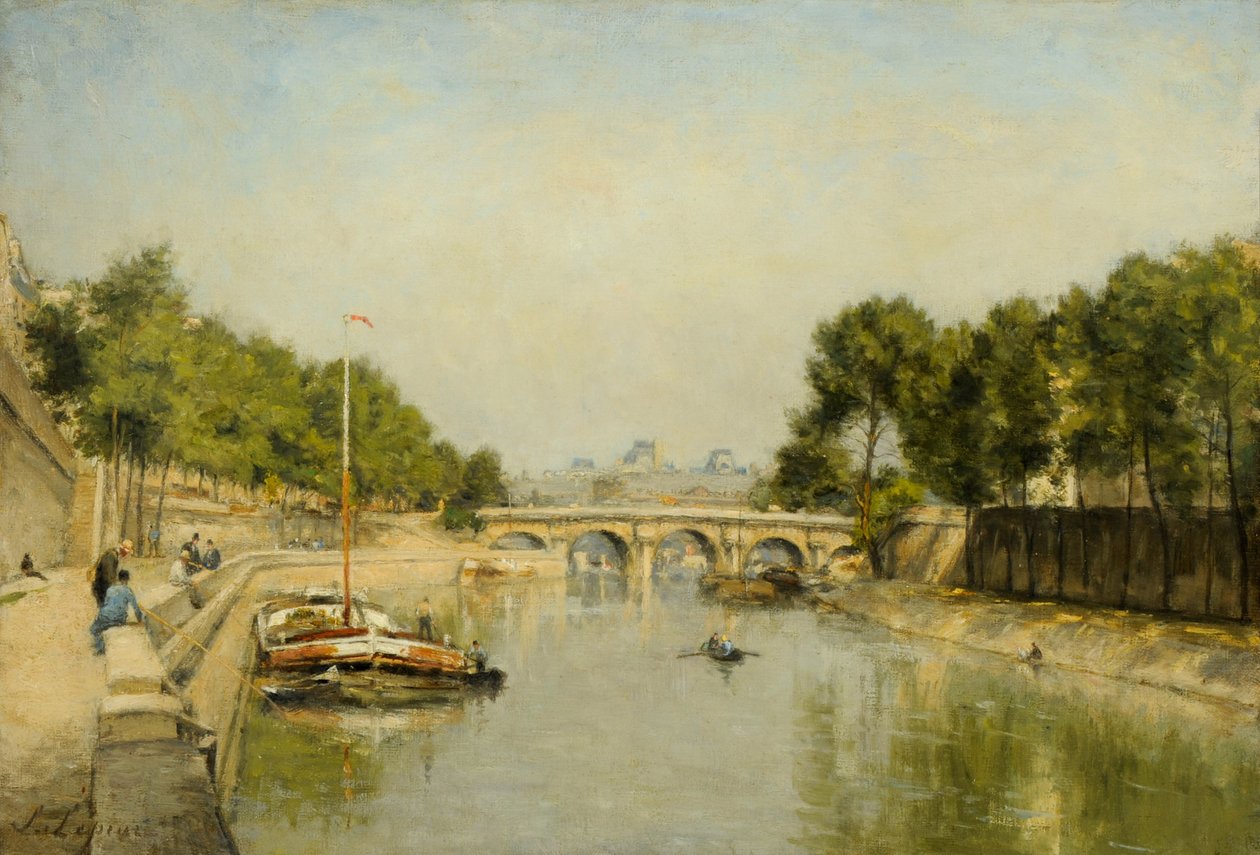 De oevers van de Seine in de lente door Stanislas Victor Edouard Lepine