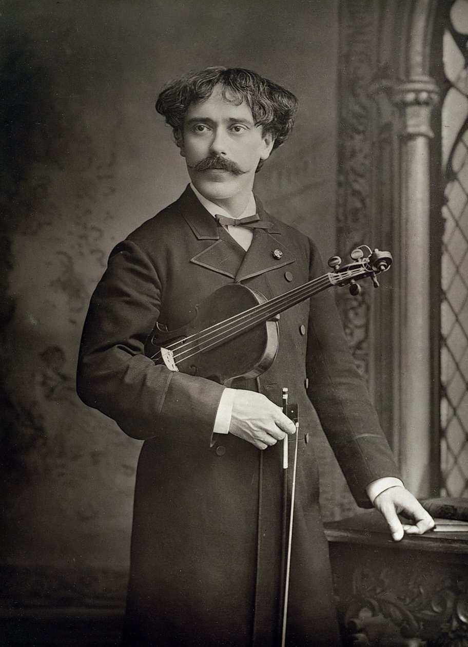 Pablo de Sarasate y Navascues, Spaanse violist en componist, portretfoto door Stanislaus Walery