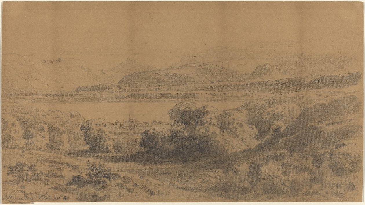 Panorama op een Bergmeer door Stanislaus Graf von Kalckreuth