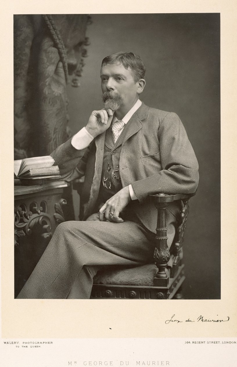 George du Maurier (1834-96), kunstenaar, cartoonist en romanschrijver, portretfoto door Stanislaus Walery