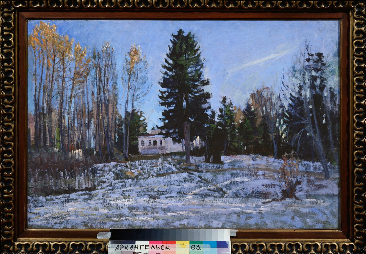 Een oud landgoed. Schilderij van Stanislav Yulianovich Zhukovsky door Stanislav Joulianovitch Joukovski