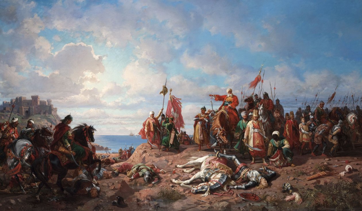 De dood van koning Wladyslaw III bij Varna, 1865-1875 door Stanislav Khlebovsky