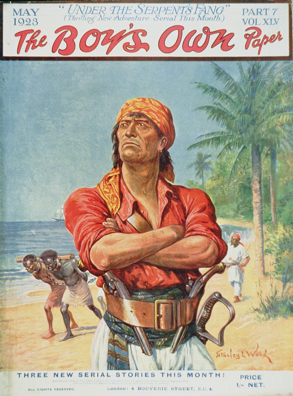 Een piratenfiguur van de voorkant van 