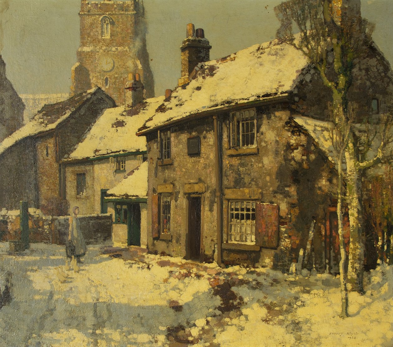 Dorpsstraat, Winter door Stanley Lloyd