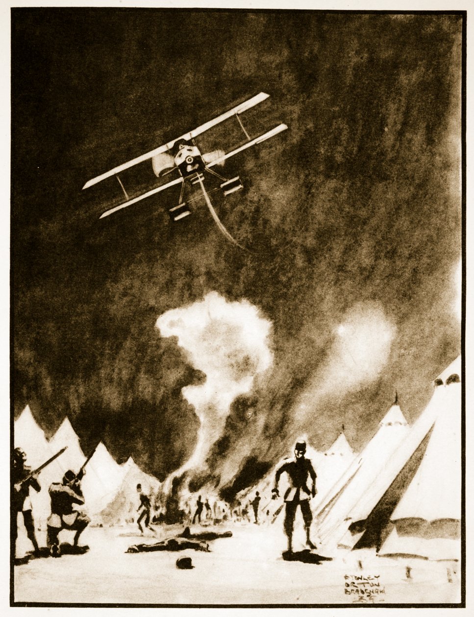 Het Bombarderen van de Turken bij de Dardanellen, illustratie uit 