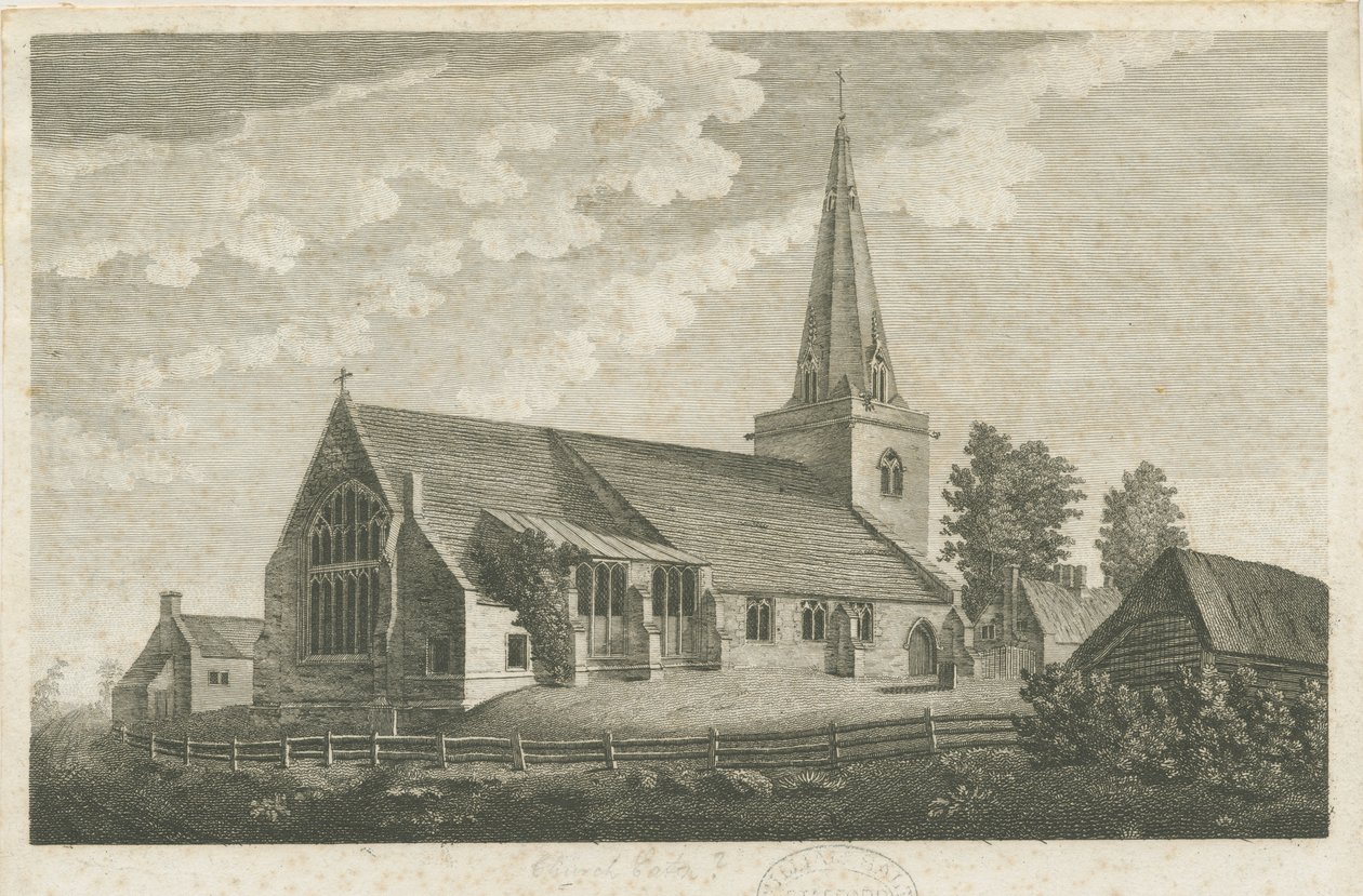 Church Eaton Kerk: gravure, nd [c 1800] door Stebbing Shaw