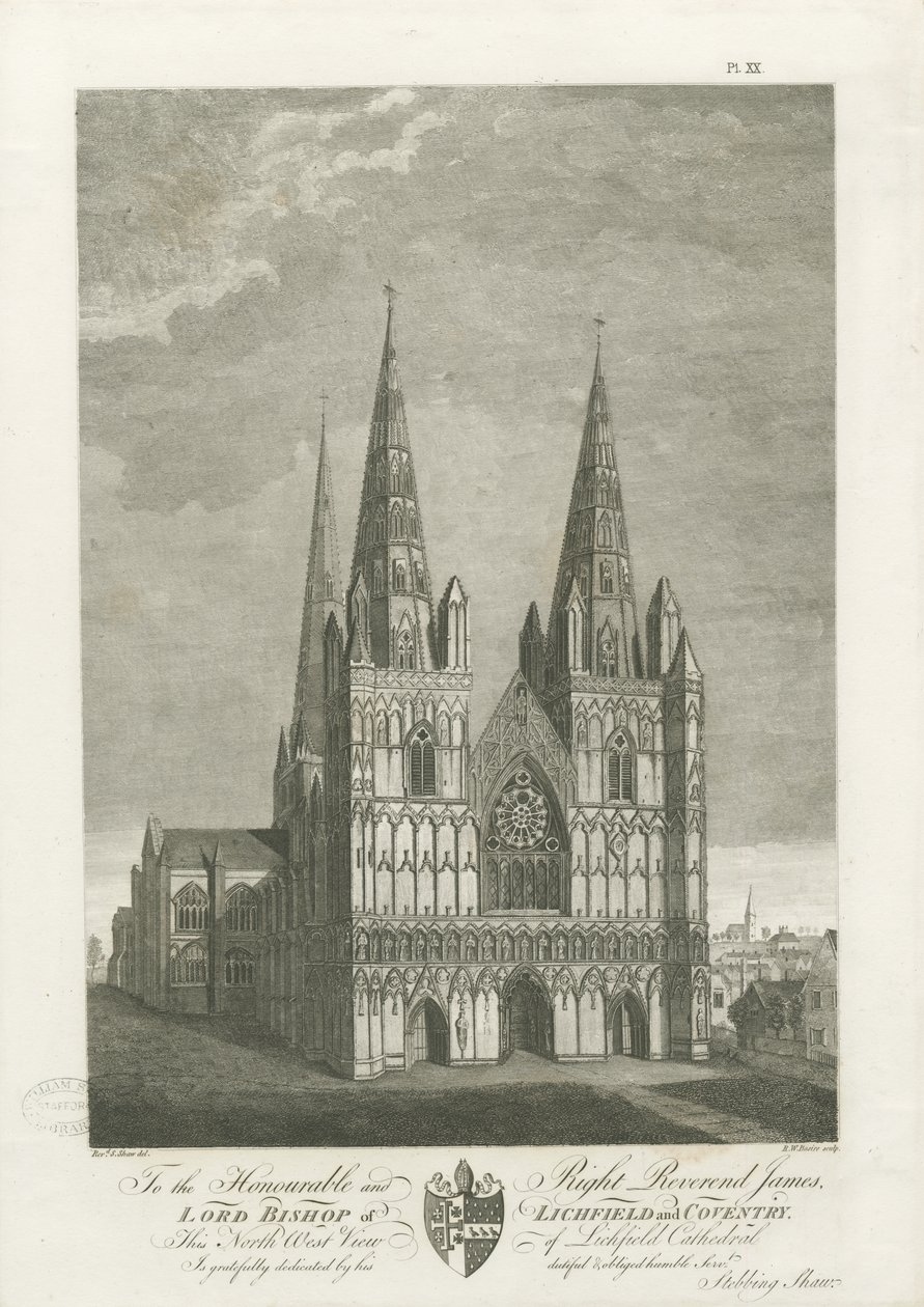 Lichfield Kathedraal - Westgevel door Stebbing Shaw
