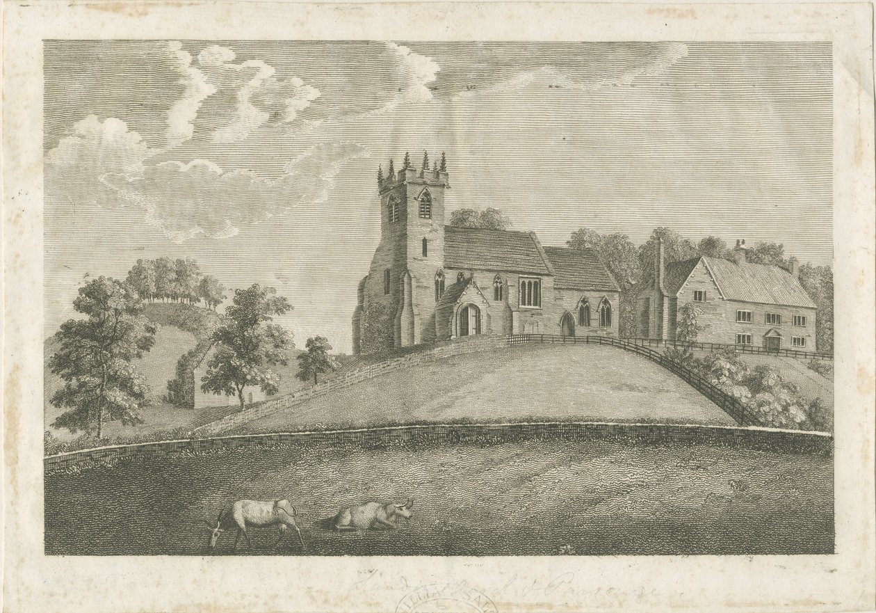 Sandon Kerk en Pastorie door Stebbing Shaw