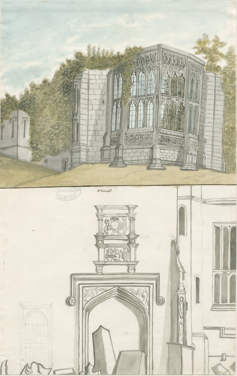 Tixall - Gotisch Raam en Heraldieke Oudheden door Stebbing Shaw