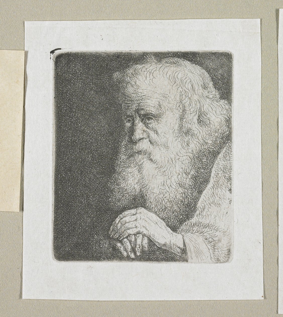 Halflengte van een oude man met een witte baard door Stefan Juliusz Norblin de la Gourdaine