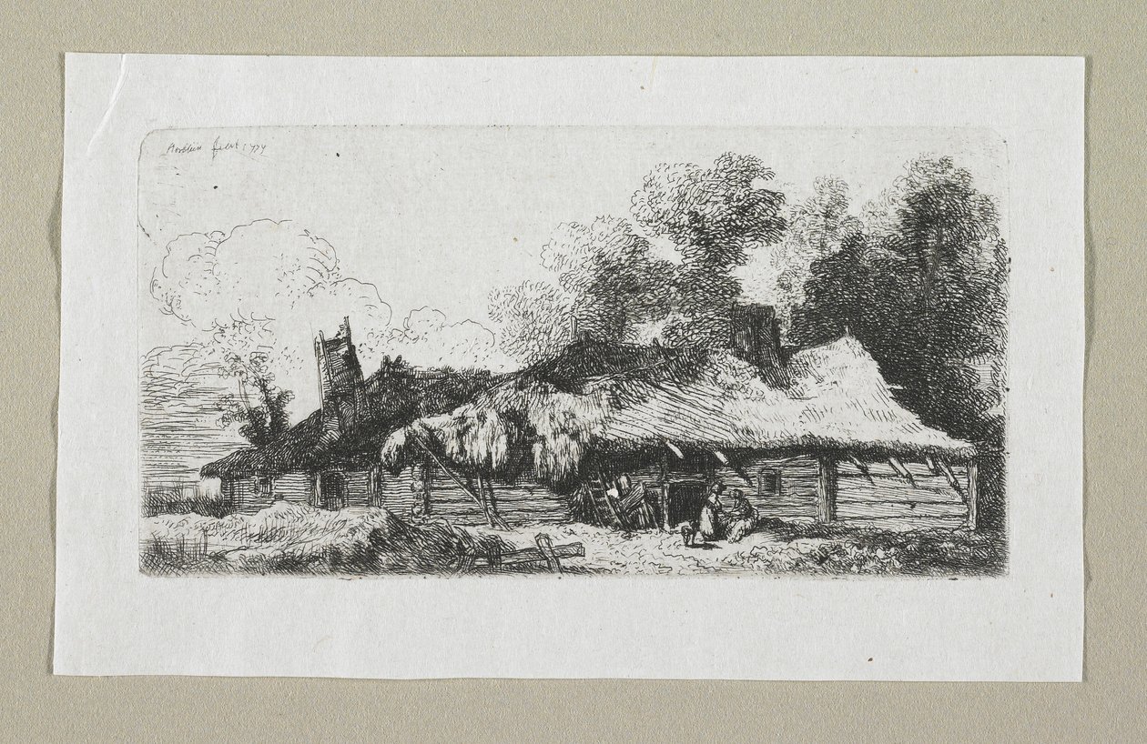 Landschap met Poolse boerderij door Stefan Juliusz Norblin de la Gourdaine