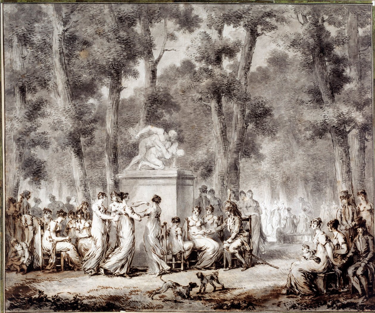 Uitzicht op het Tuilerieën terras in 1807 door Stefan Juliusz Norblin de la Gourdaine