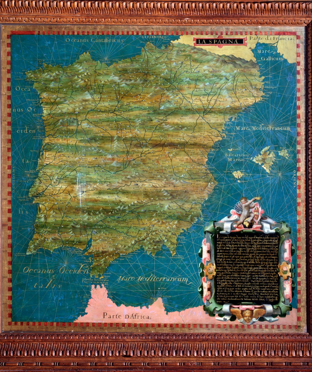 Kaart van Spanje en Portugal door Stefano Buonsignori
