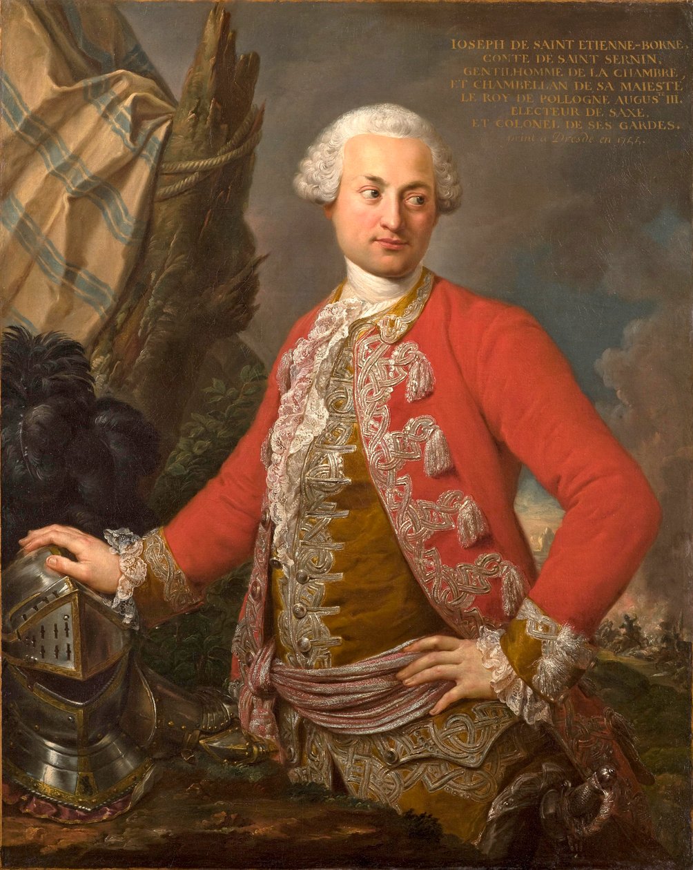 Portret van Joseph de Saint Étienne Borne, graaf van Saint Sernin, koninklijk Pools en keurvorstelijk Saksisch kamerheer, kapitein van de wacht en adjudant-generaal van de infanterie, 1755 door Stefano Torelli