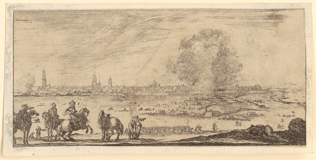 Aanval op een belegerde stad door Stefano della Bella