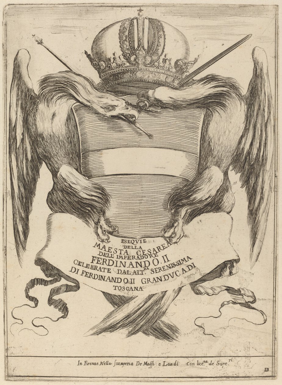 Wapens met een Dedicatie aan Groothertog Ferdinand II door Stefano della Bella