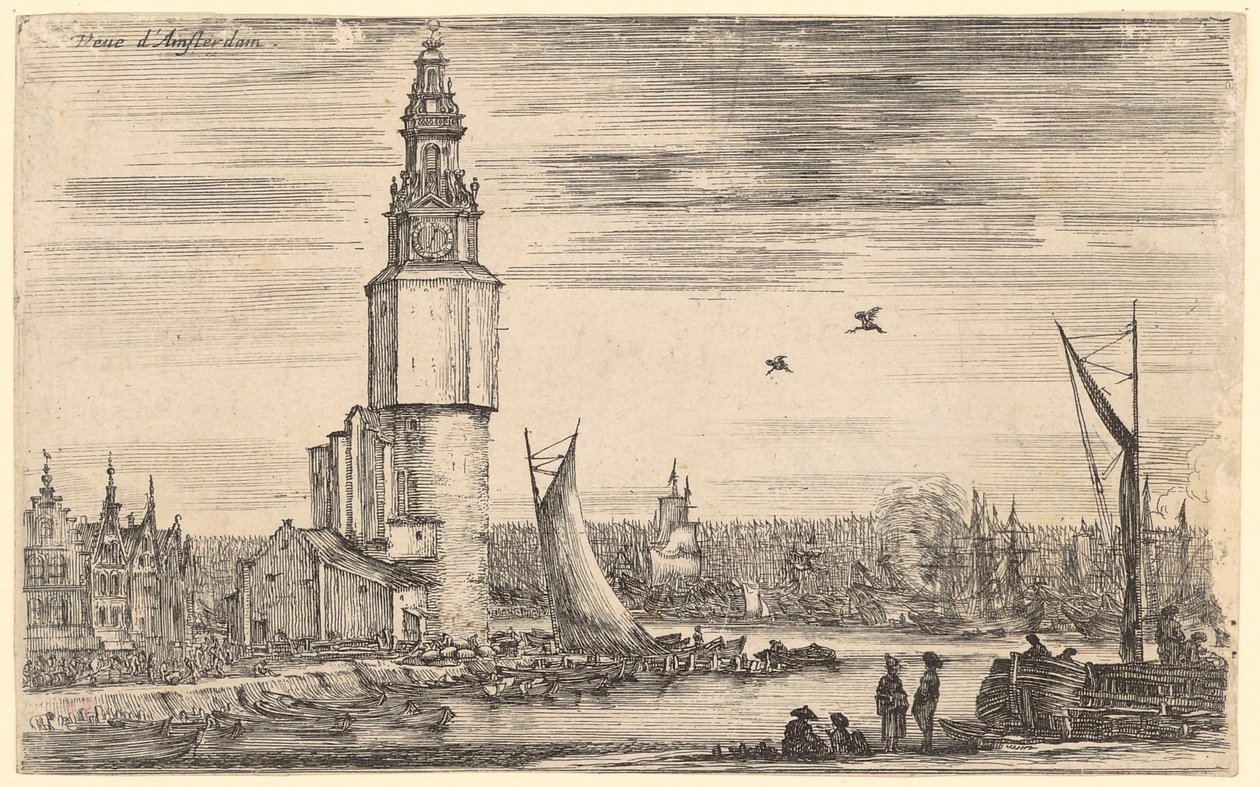 Gezicht op Amsterdam door Stefano della Bella