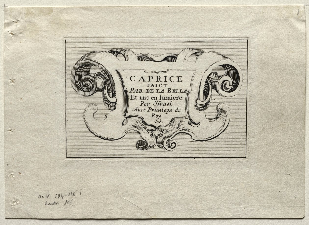Caprices: Titelpagina door Stefano della Bella