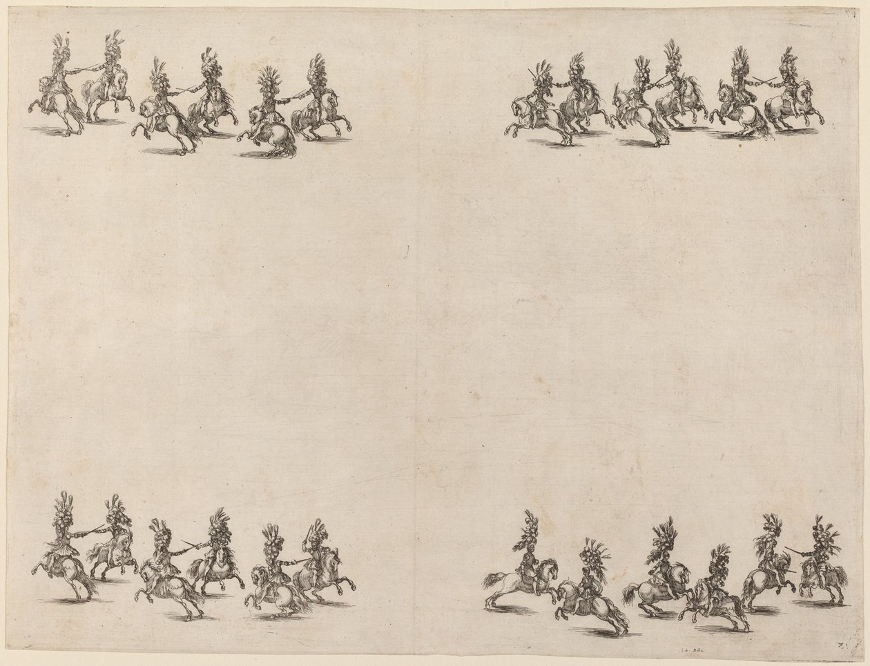 Ruiters Vechten met Zwaarden, 1652 door Stefano della Bella