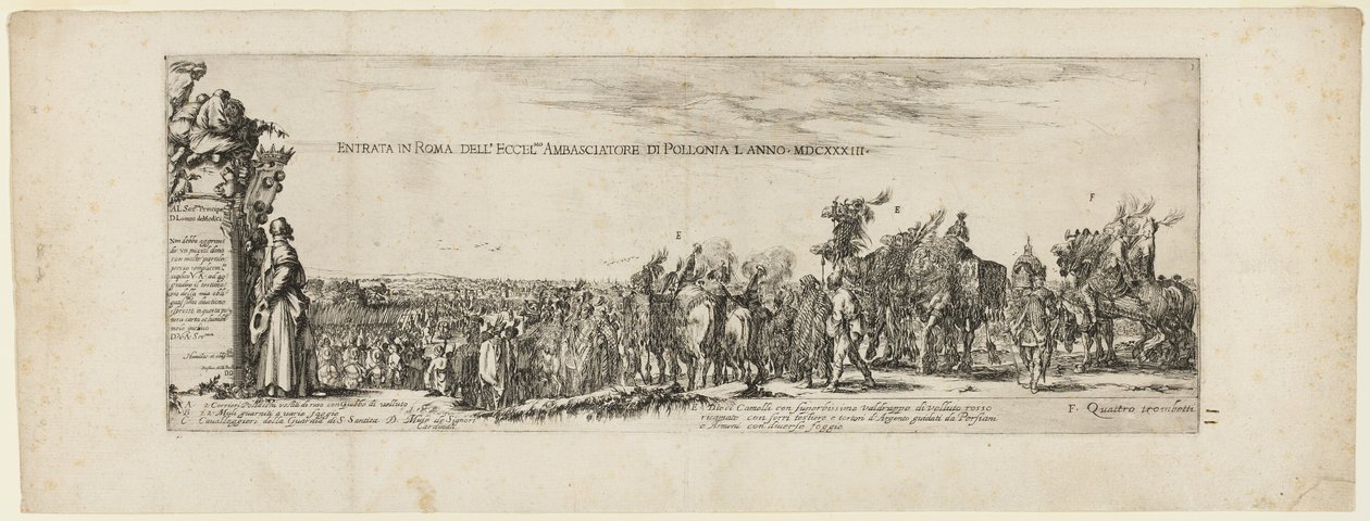 Ingang van de Ambassadeur van Polen in Rome door Stefano della Bella