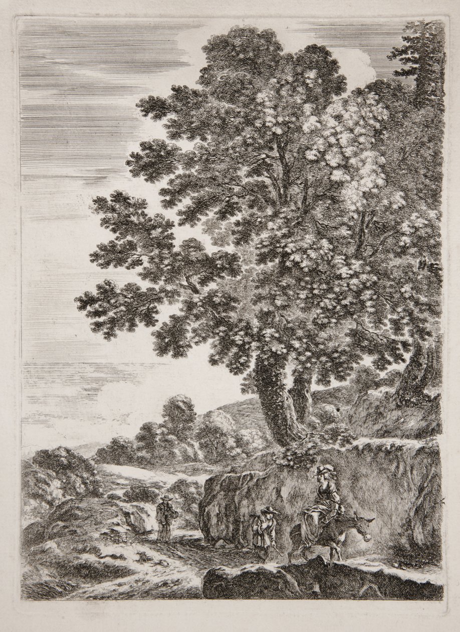 Vier grote verticale landschappen, plaat 2 door Stefano della Bella