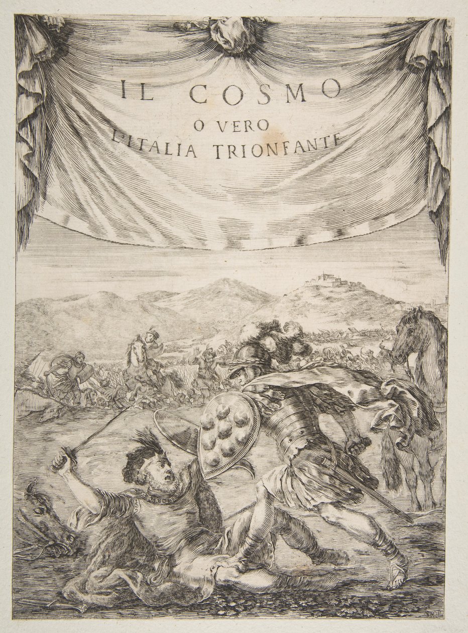 Frontispice voor Il Cosmo, 1650 door Stefano della Bella