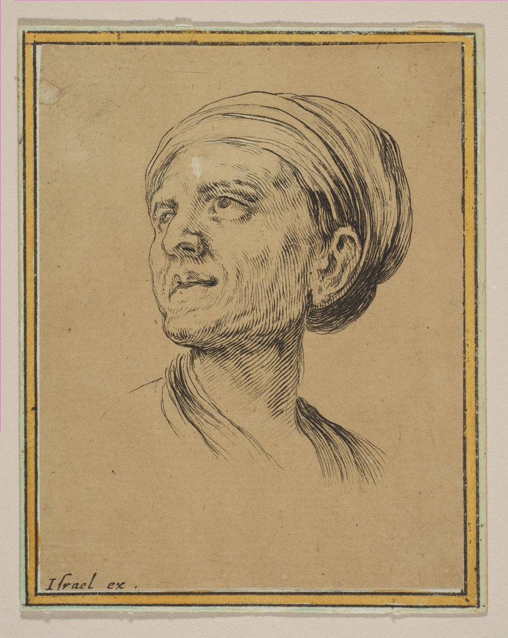 Hoofd van een vrouw in driekwartaanzicht, uit Diverse hoofden en figuren, 1650 door Stefano della Bella