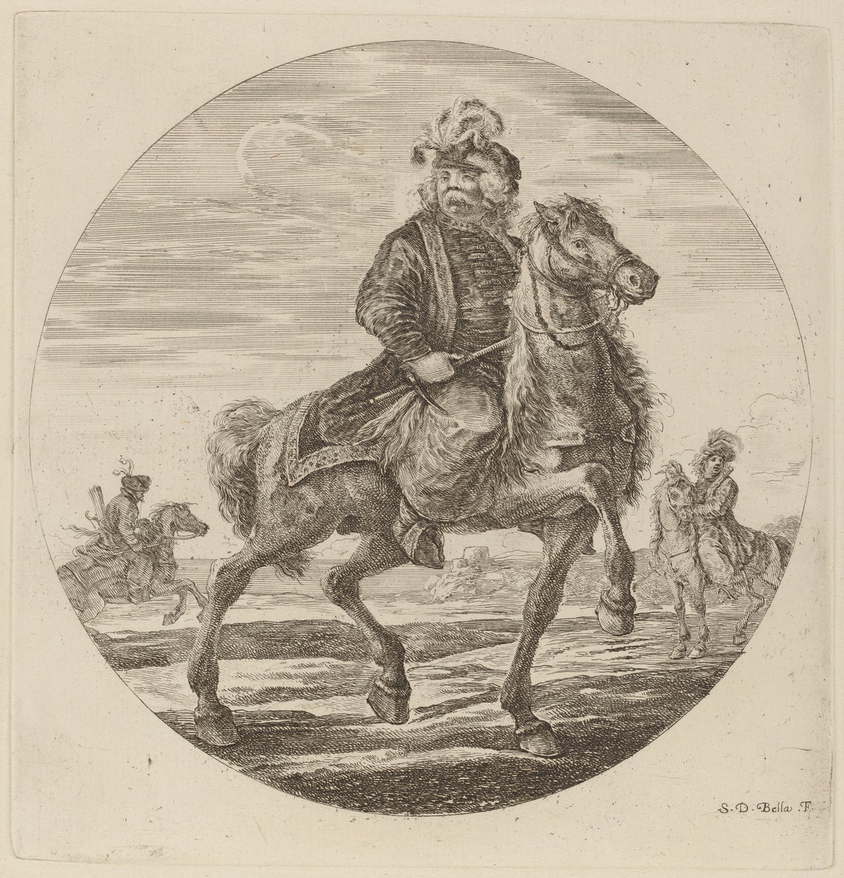Hongaarse cavalerist door Stefano della Bella