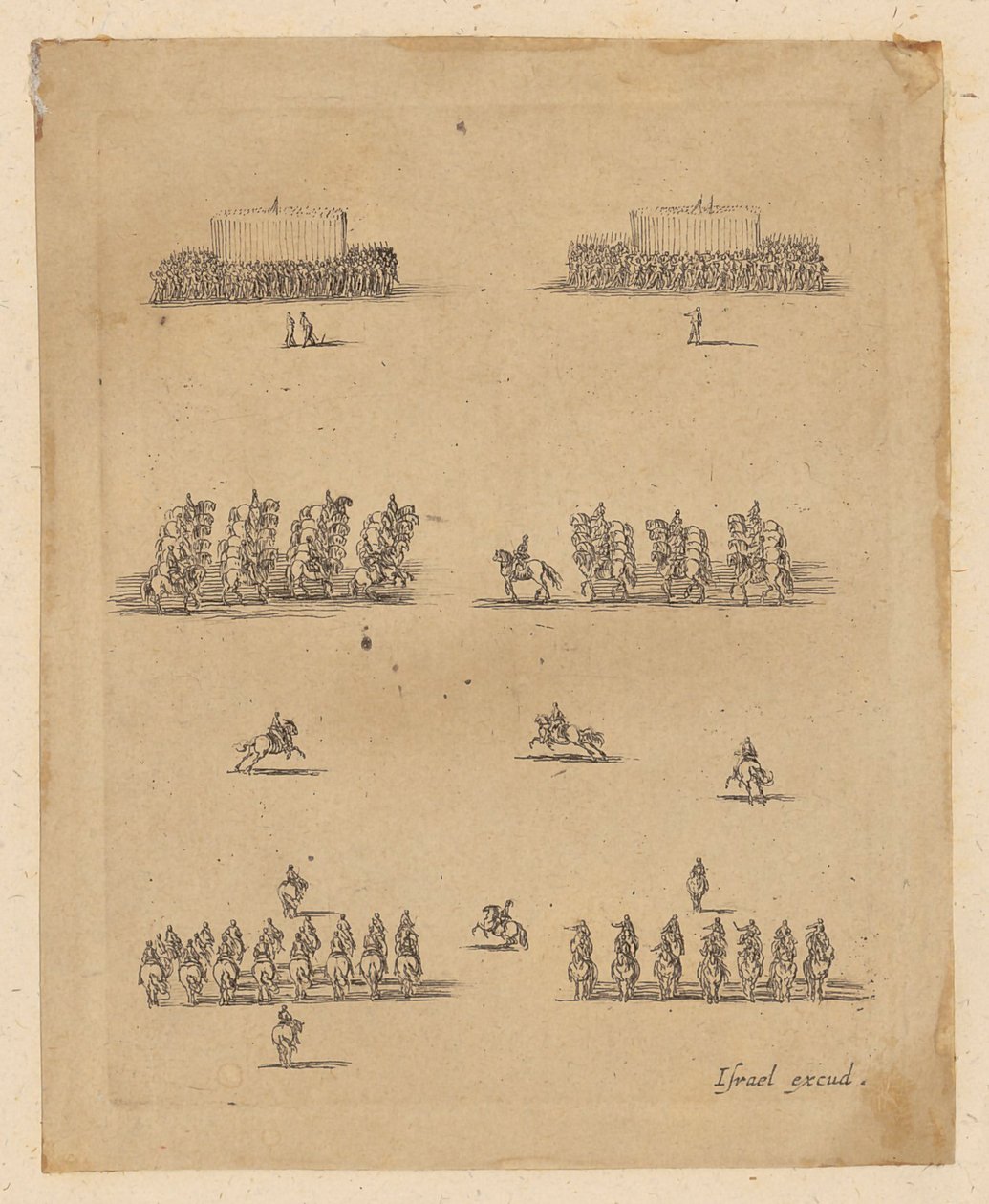Infanterie- en cavalerie-eenheden door Stefano della Bella
