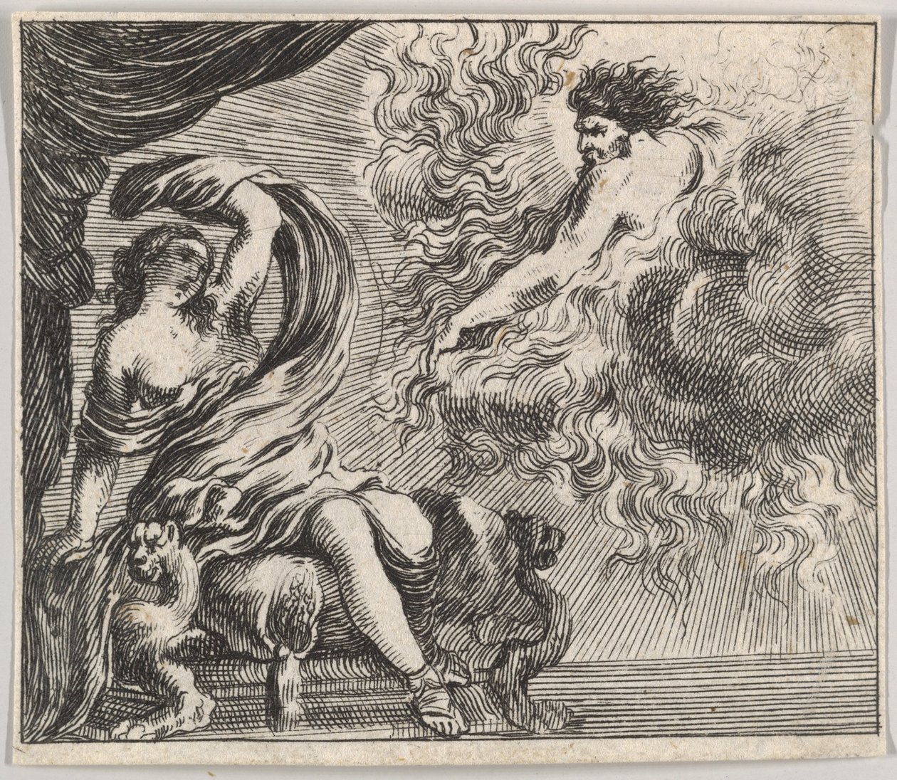 Jupiter en Semele, uit het spel van Mythologie, 1644 door Stefano della Bella
