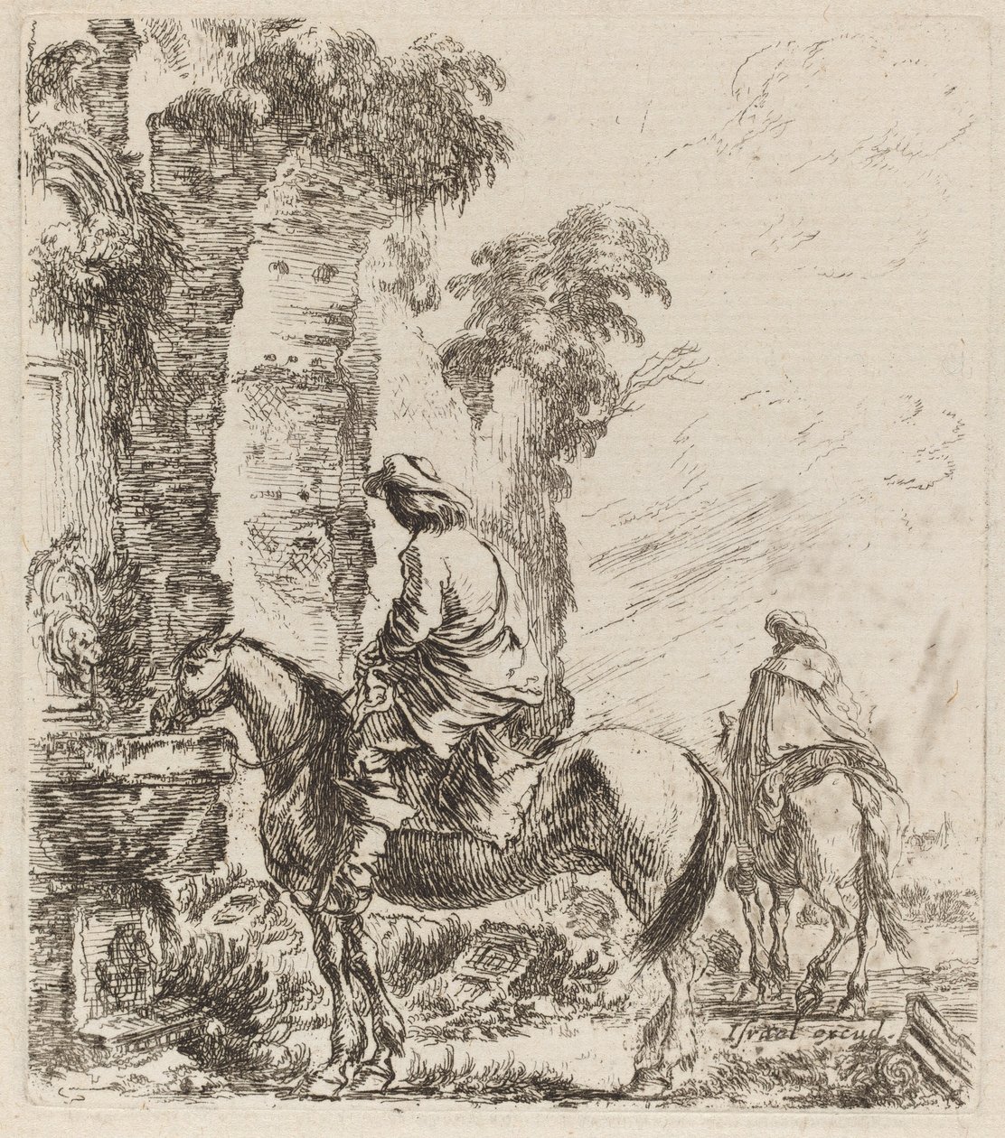 Landschap met Ruiters, 1646 door Stefano della Bella