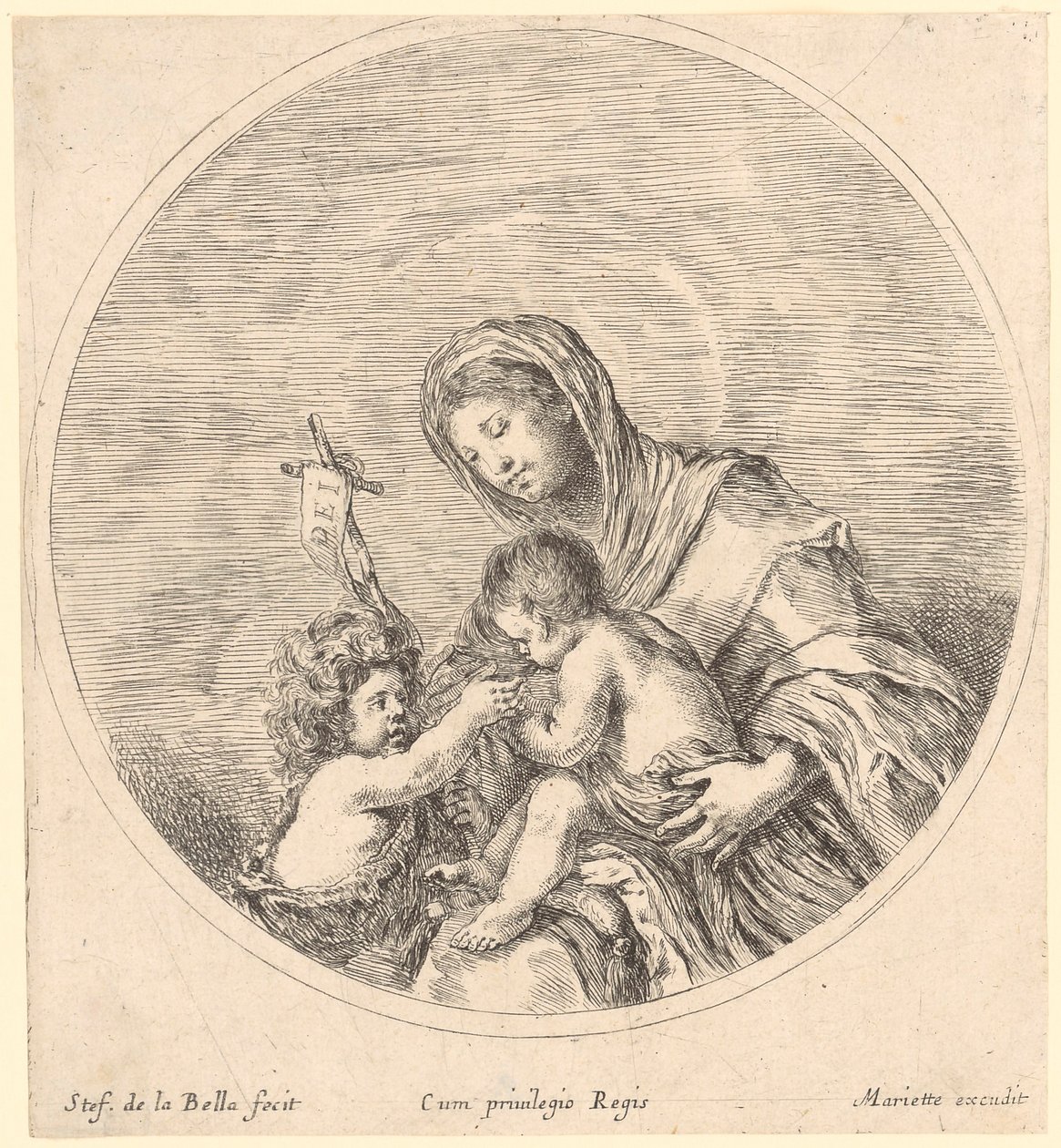 Maria met het Kind en Johannes de Doper door Stefano della Bella