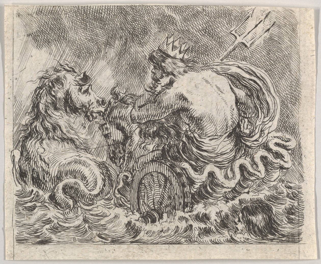 Neptunus, uit Spel van Mythologie Jeu de la Mythologie door Stefano della Bella