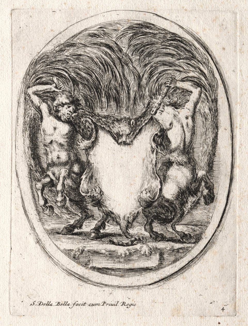 Nieuw model voor een cartouche, 1647 door Stefano della Bella