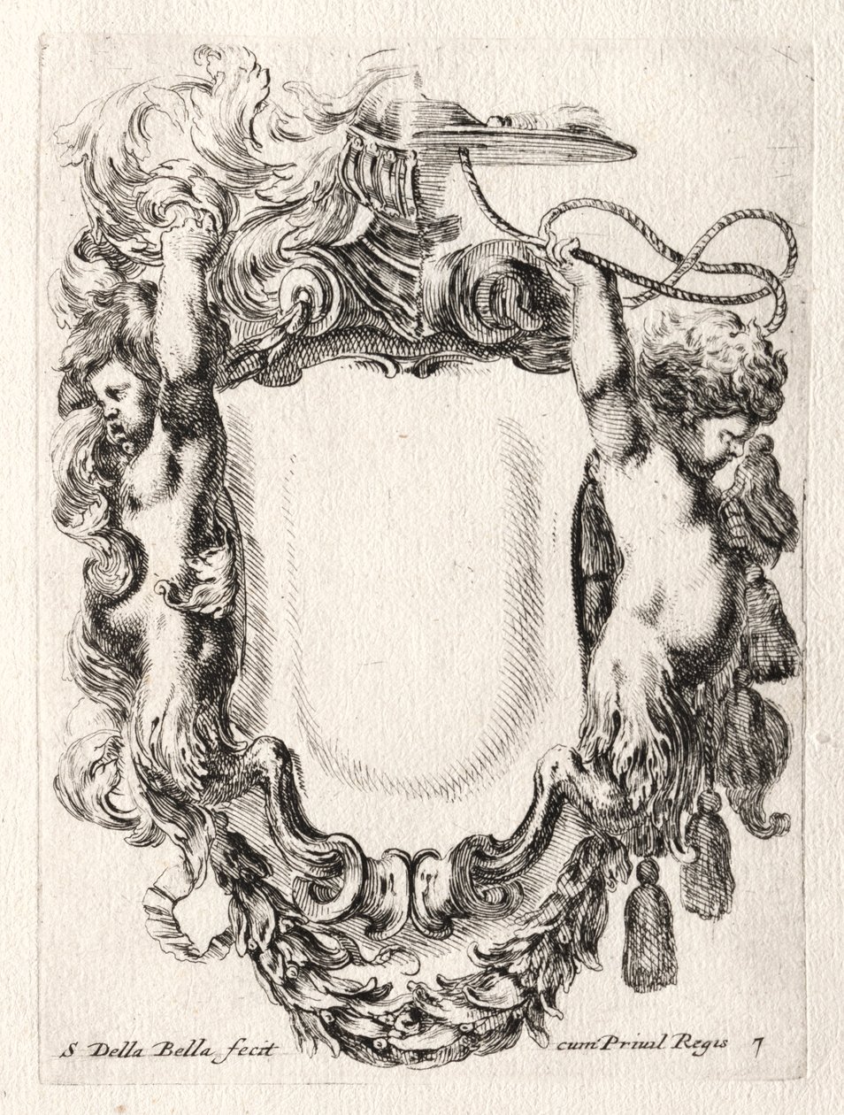 Nieuw model voor een cartouche, 1647 door Stefano della Bella
