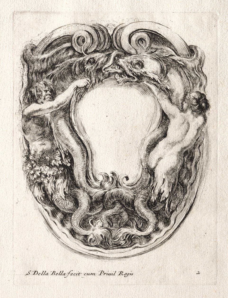 Nieuw model voor een cartouche, 1647 door Stefano della Bella