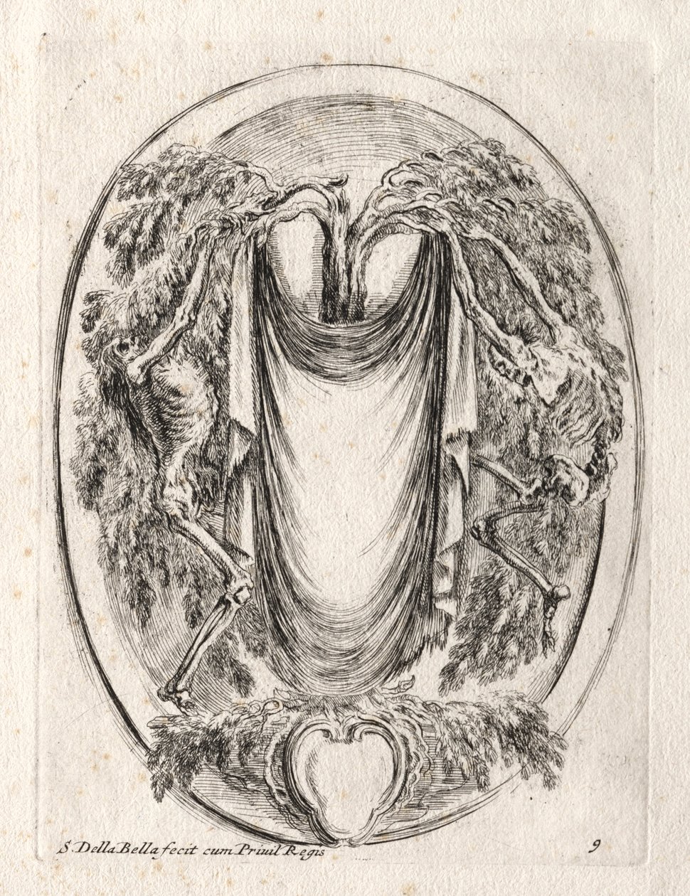 Nieuw Model voor een Cartouche, 1647 door Stefano della Bella