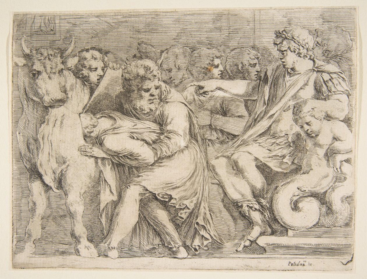 Phalaris Laat Perillus in de Bronzen Stier Werpen, 17e eeuw door Stefano della Bella