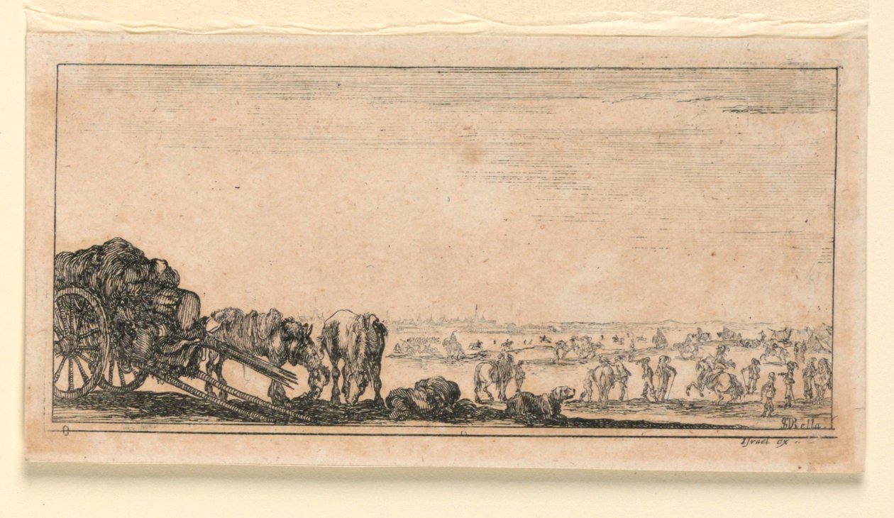 Plaat 8, uit "Desseins de Queleques Conduites de Troupes, Canons, et Ataques de Villes" door Stefano della Bella