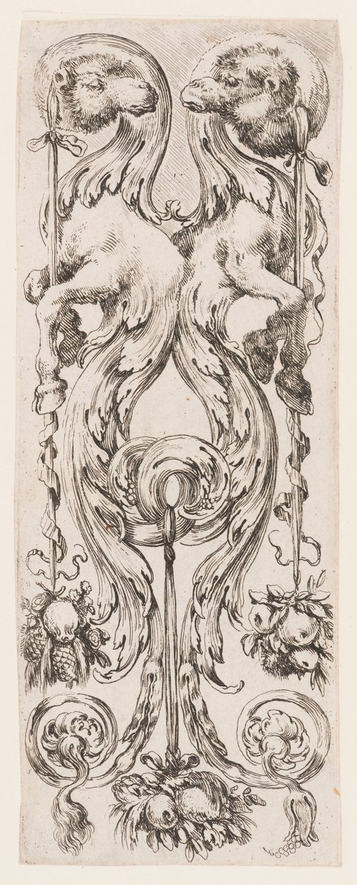 Plaat, uit Ornamenti o Grottesche (Ornamenten of Grotesken) door Stefano della Bella