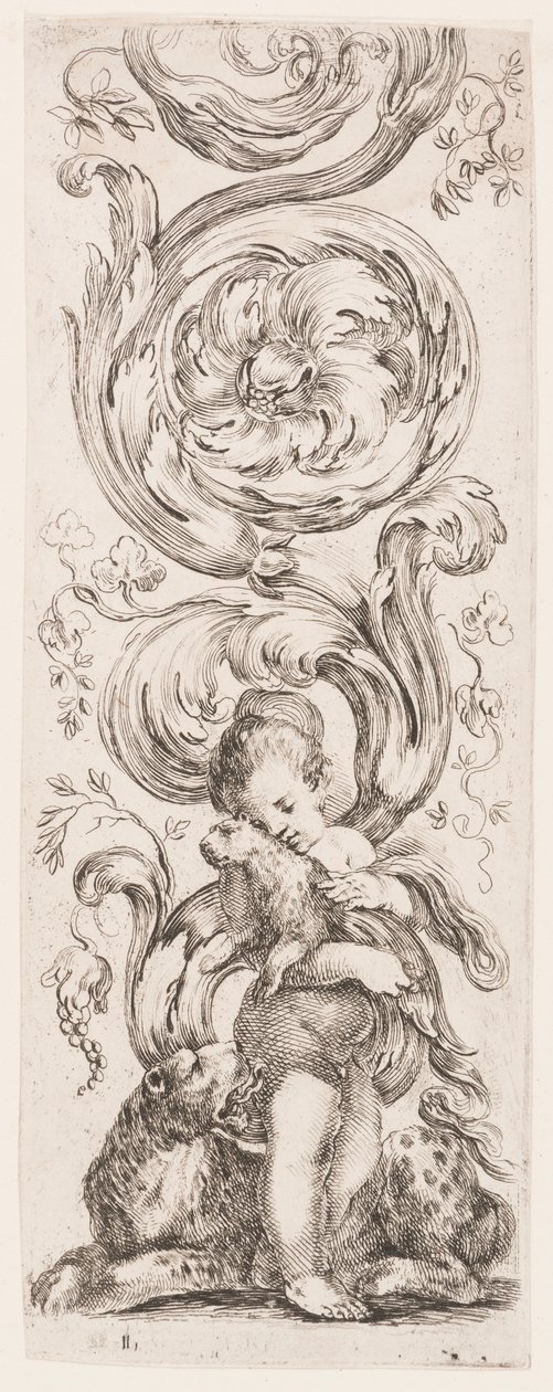 Plaat, uit de serie Ornamenti o grottesche (Ornamenten of grotesken) door Stefano della Bella