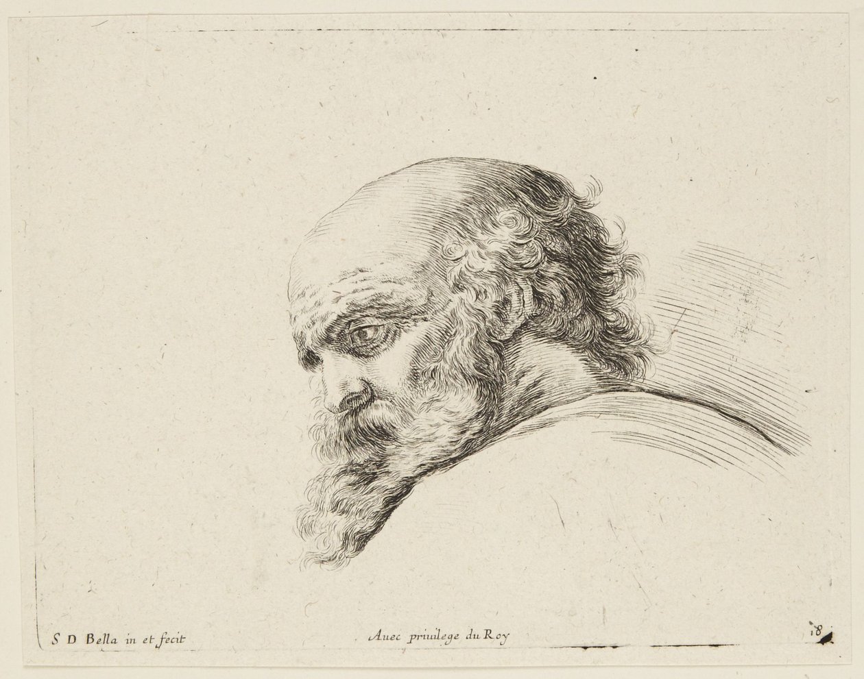 Studie (I principii del disegno, 18) door Stefano della Bella