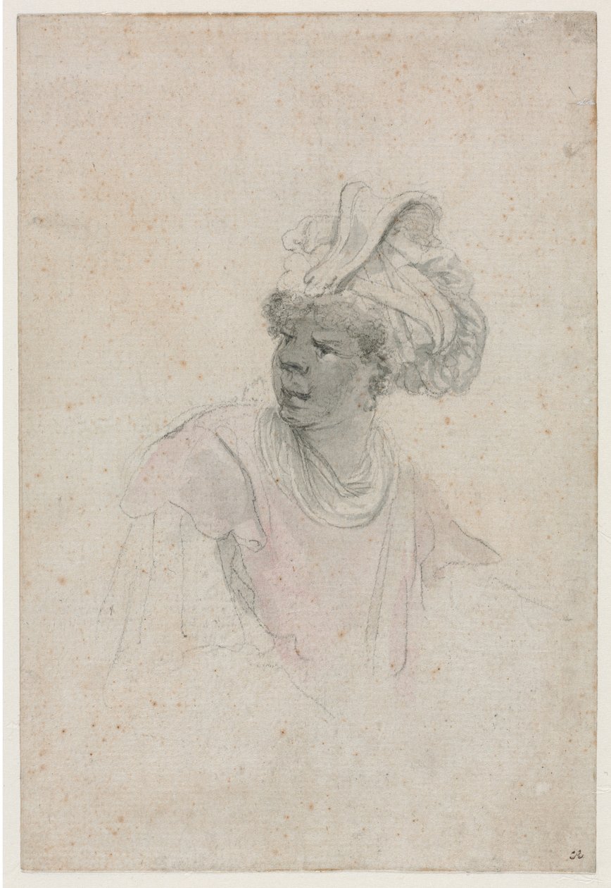 Studie van een Moor, naar links kijkend, ca. 1657 door Stefano della Bella