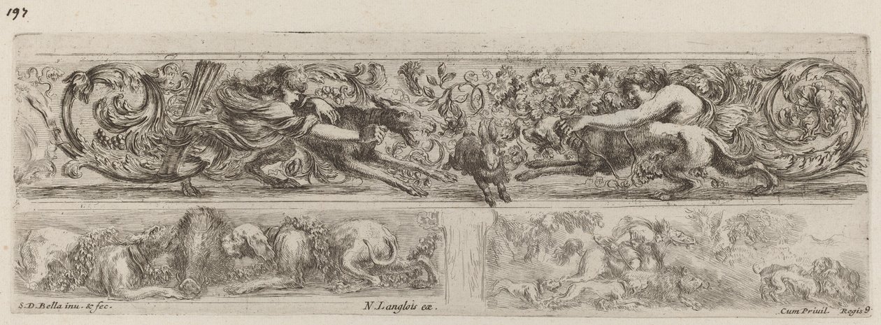 Drie decoratieve banden, waarschijnlijk 1648 door Stefano della Bella