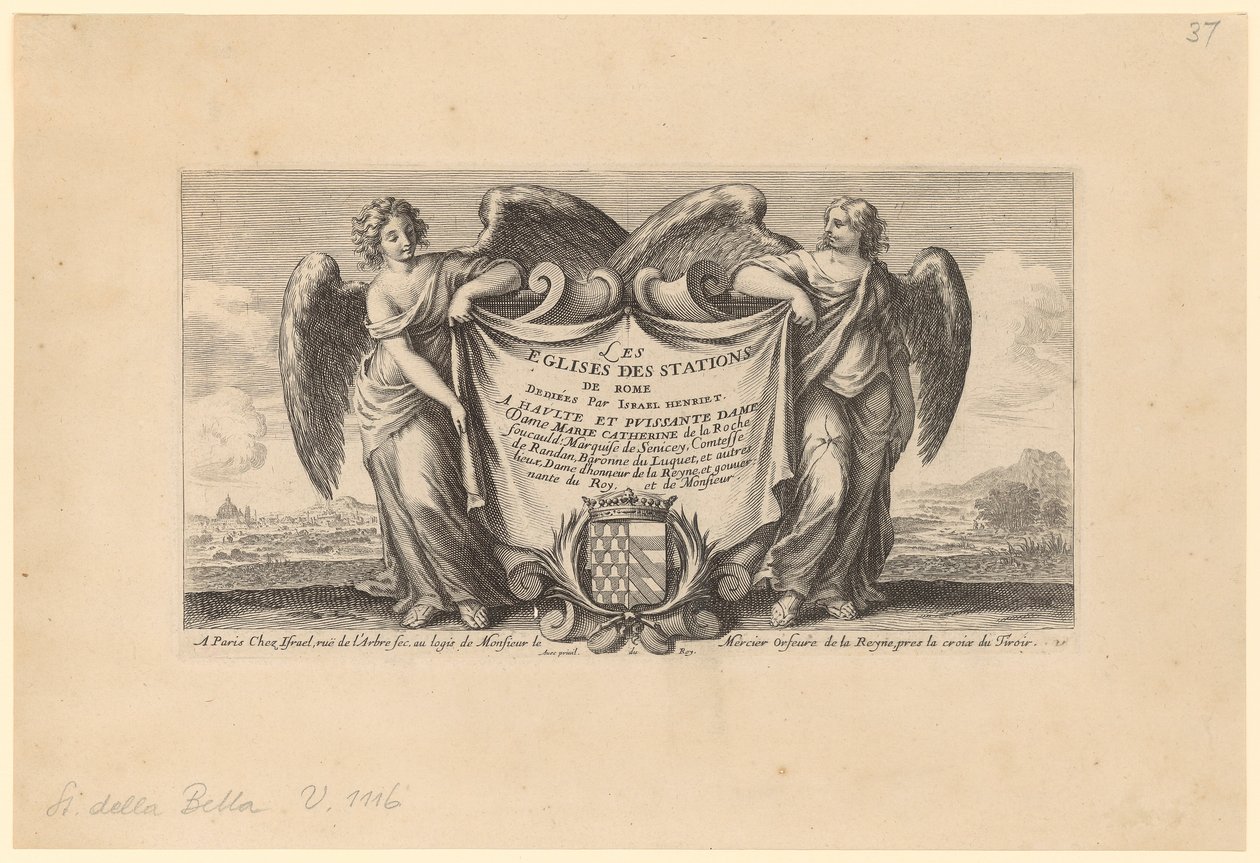 Voorpagina van "De kerken langs de stations van Rome" door Stefano della Bella