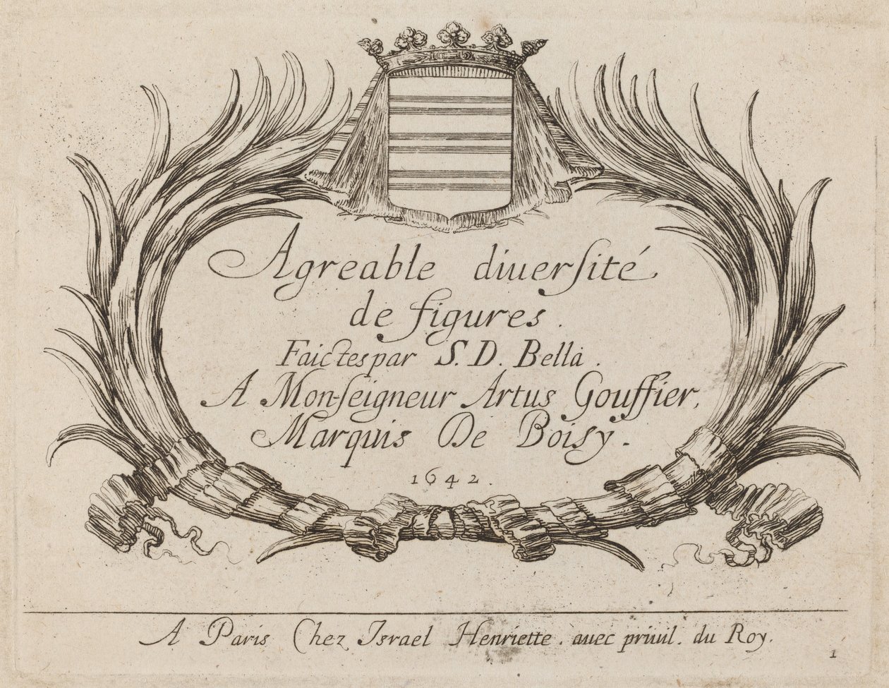 Titelpagina voor "Agreable diversite de figures" door Stefano della Bella