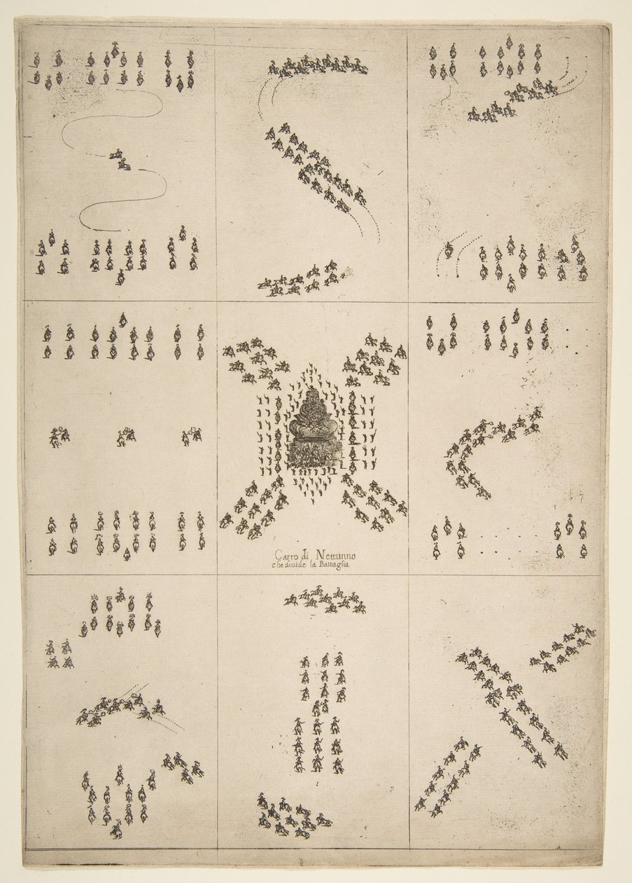 Verschillende figuren van paardenballet, 1652 door Stefano della Bella
