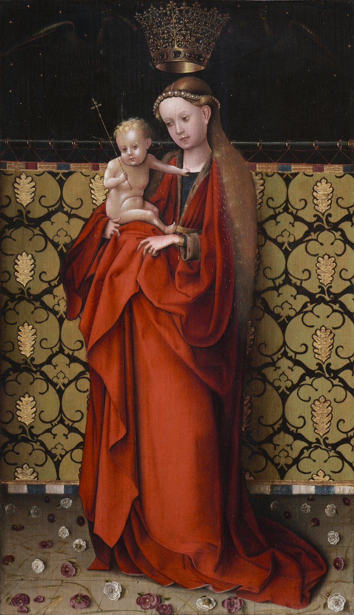 De Maagd gekroond door engelen, c. 1450 door Stephan Lochner