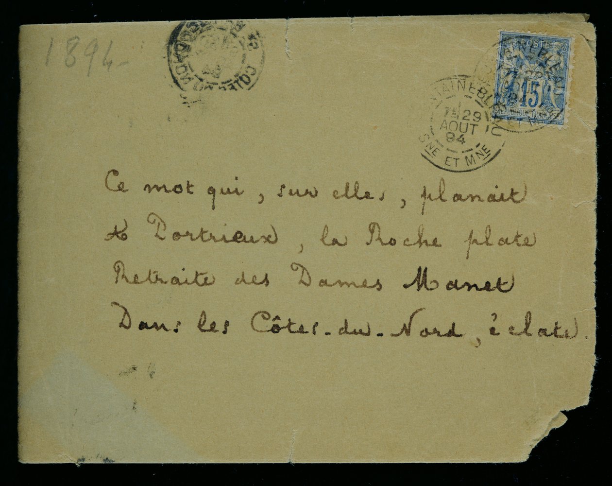 Envelop van een brief aan Berthe Morisot, 1894 door Stephane Mallarme