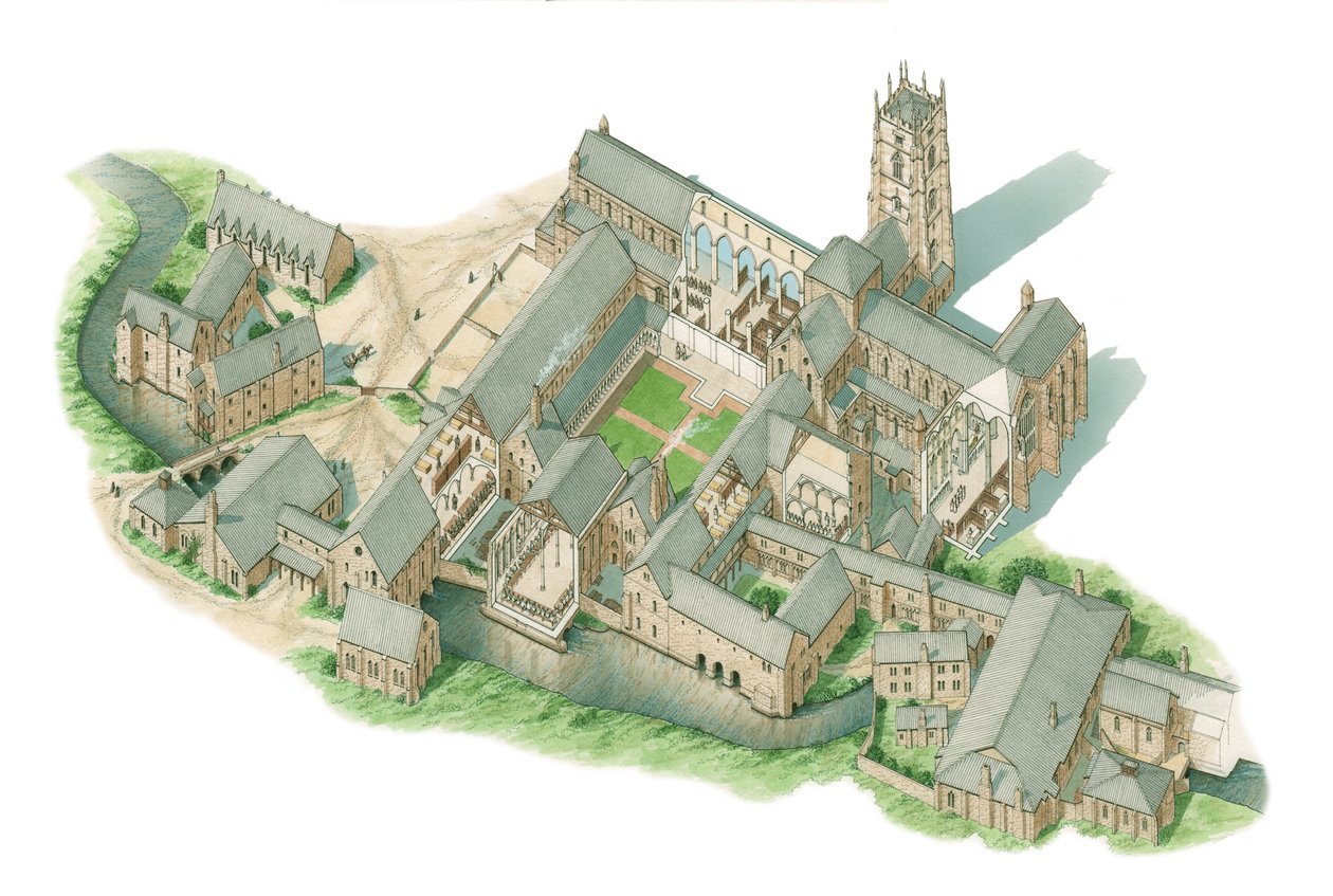Fountains Abbey, Yorkshire door Stephen Conlin